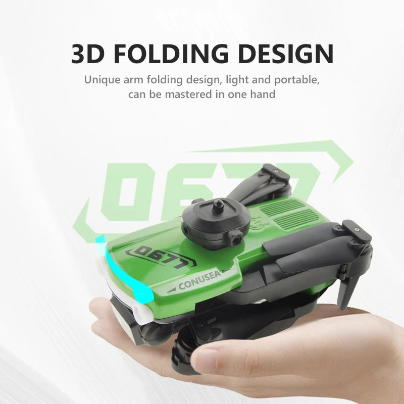 CONUSEA 0677 Dron Mini Drone 4k Drones with Dual camera HD 4k Optical Flow FPV WIFI Quadcopter Obstacle Avoidance RC Drones Toys