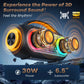 Portable Karaoke Machine with 2 Wireless Microphones, Bluetooth Speaker with Lights, Subwoofers for Home Party, 5 Voice Effects