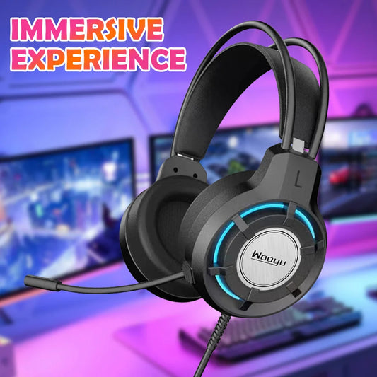 Wired Gaming Headset 7.1 Surround Over-Ear Headphone Noise Cancelling Deep Bass Stereo Headset with Mic for Computer PC