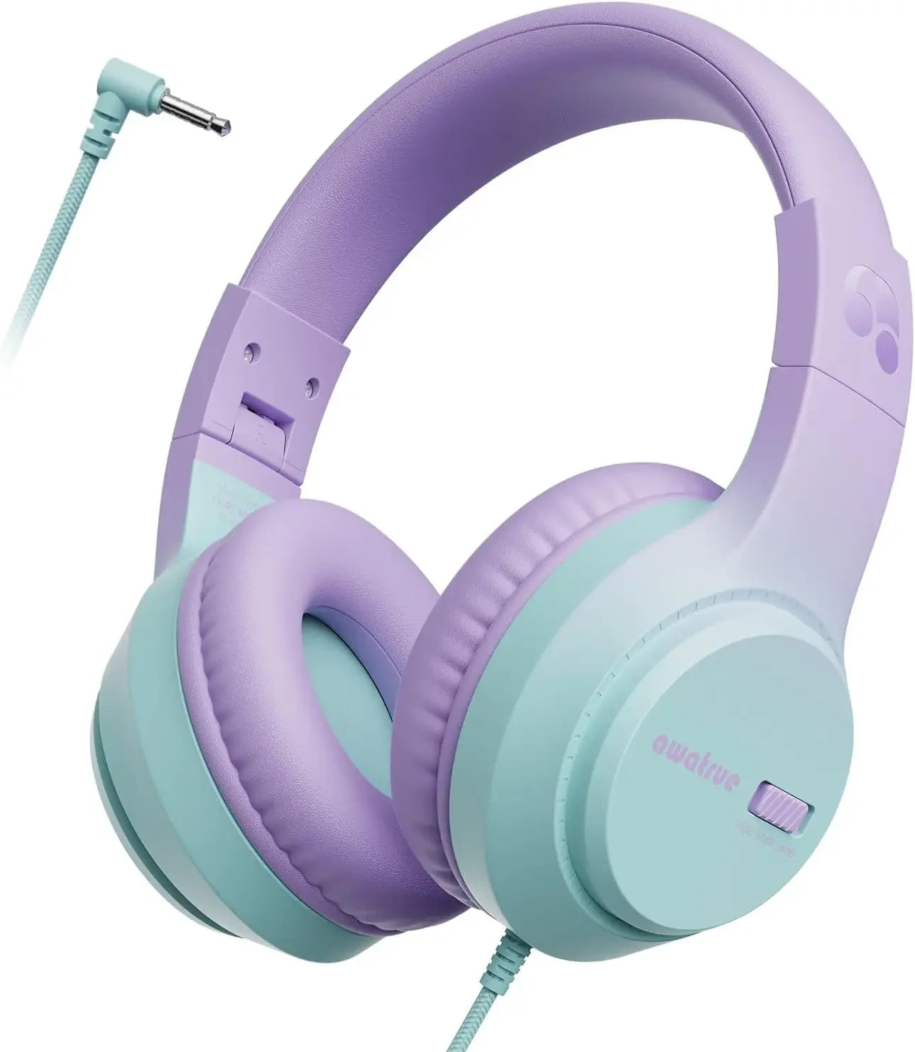 AWATRUE Kids Wired Headphones HK07 Stereo Sound Earphone with Mic Music Study Headset Limited Volume 74dB/85dB for Children