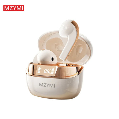 MZYMI Q13 Bluetooth Wireless Earphone ENC Noise Cancelling HD Call Headphone LED Digital Display Sport Gaming Headset With Mic