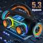 Portable Karaoke Machine with 2 Wireless Microphones, Bluetooth Speaker with Lights, Subwoofers for Home Party, 5 Voice Effects