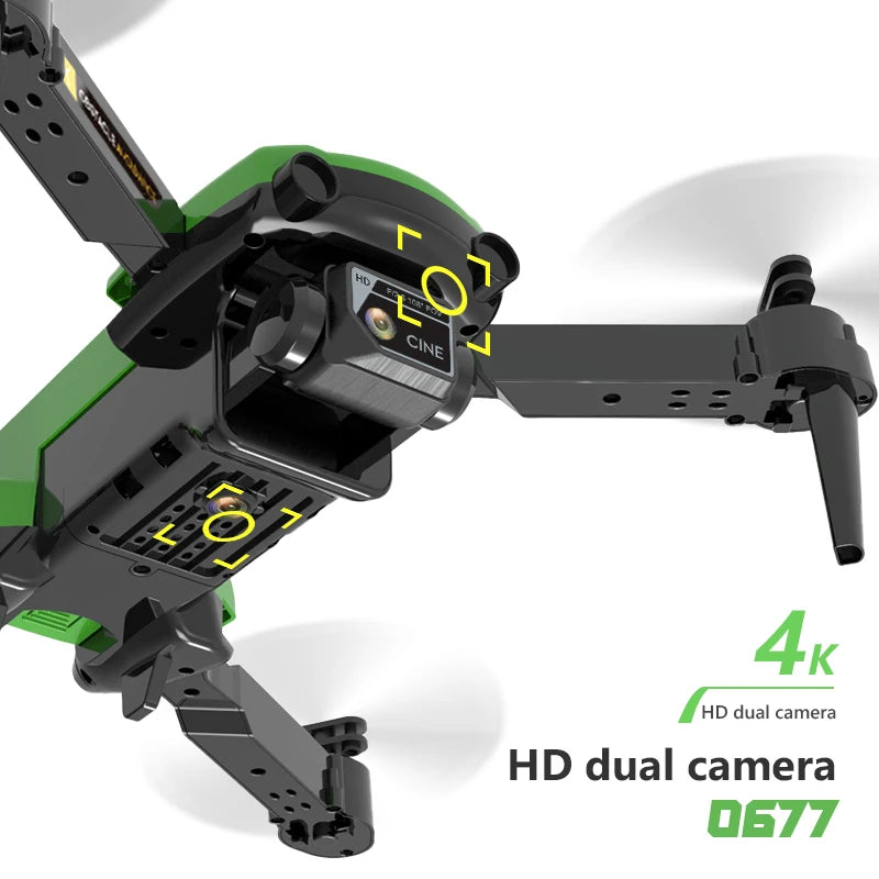 CONUSEA 0677 Dron Mini Drone 4k Drones with Dual camera HD 4k Optical Flow FPV WIFI Quadcopter Obstacle Avoidance RC Drones Toys