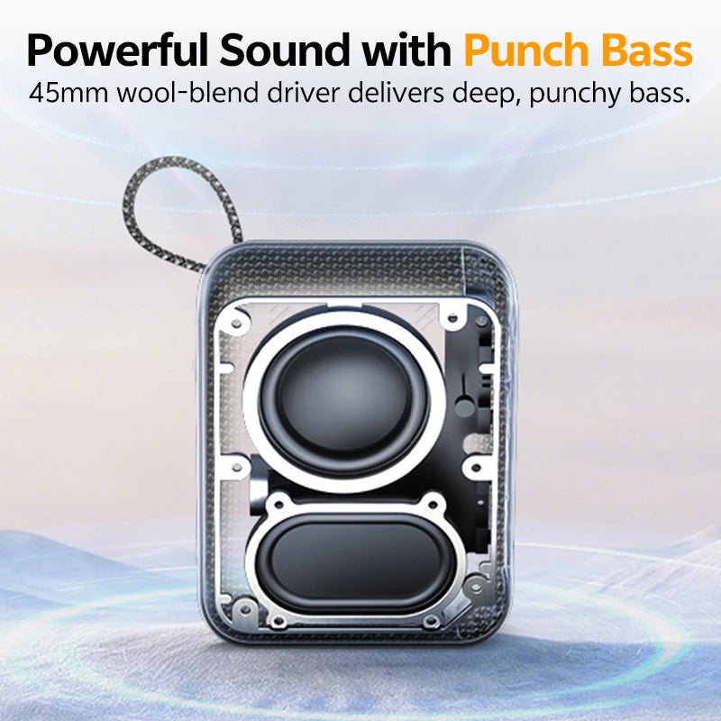 QCY SP2 Mini Speaker Wireless Bluetooth 5.3 Ambient Light Deep Bass HIFI TWS Stereo Sound Box IP67 Waterproof 17Hrs Subwoofer
