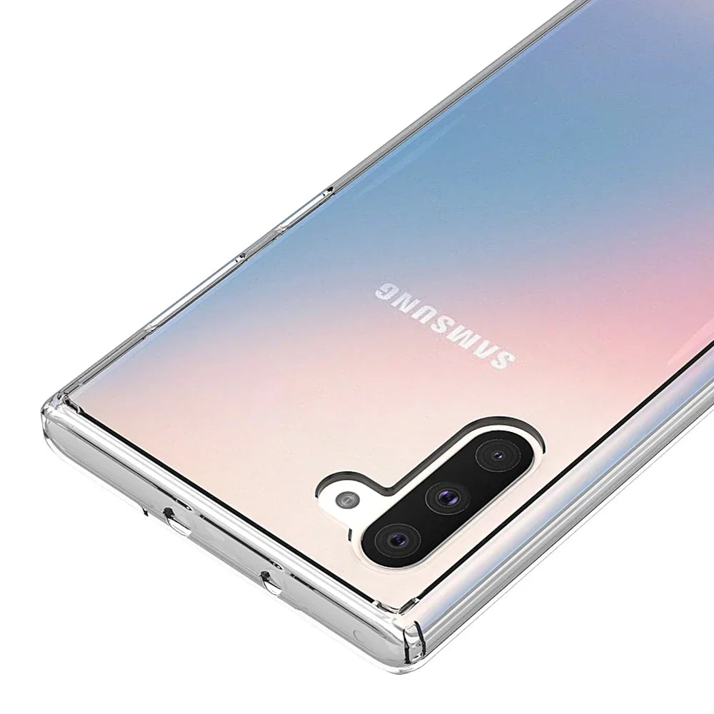 Soft TPU Frame + Transparent Hard PC Back Cover Shockproof Crystal Clear Phone Case For Samsung Galaxy Note 10 Pro Note10 Plus