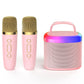 Mini Karaoke Machine，Portable Bluetooth Speaker with 2 Wireless Microphones,Birthday Gifts Suitable for Girls Aged 4 to 12