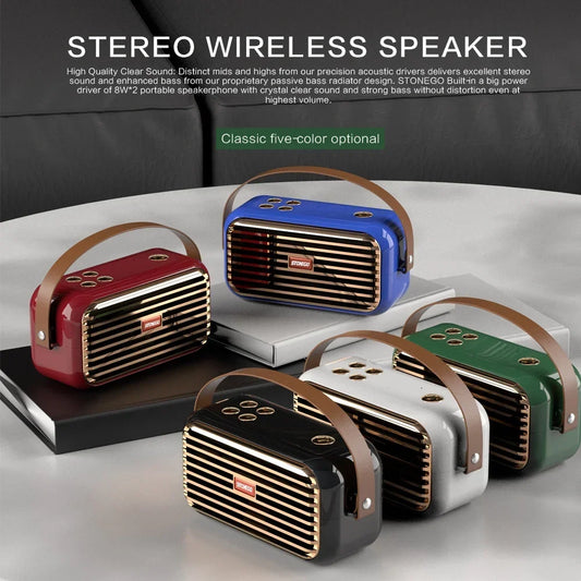Wireless Bluetooth Speaker Stereo Sound Extended Bass Treble TWS Bluetooth 5.0 TF Card USB AUX Audio Input
