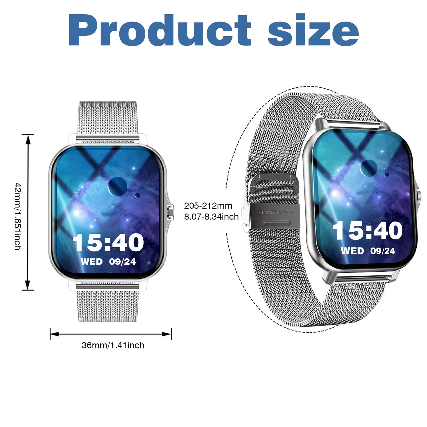 1.83-Inch Smartwatch for Men and Women - Wireless Calling, Music Playback, Weather Forecast, Call & App Notifications