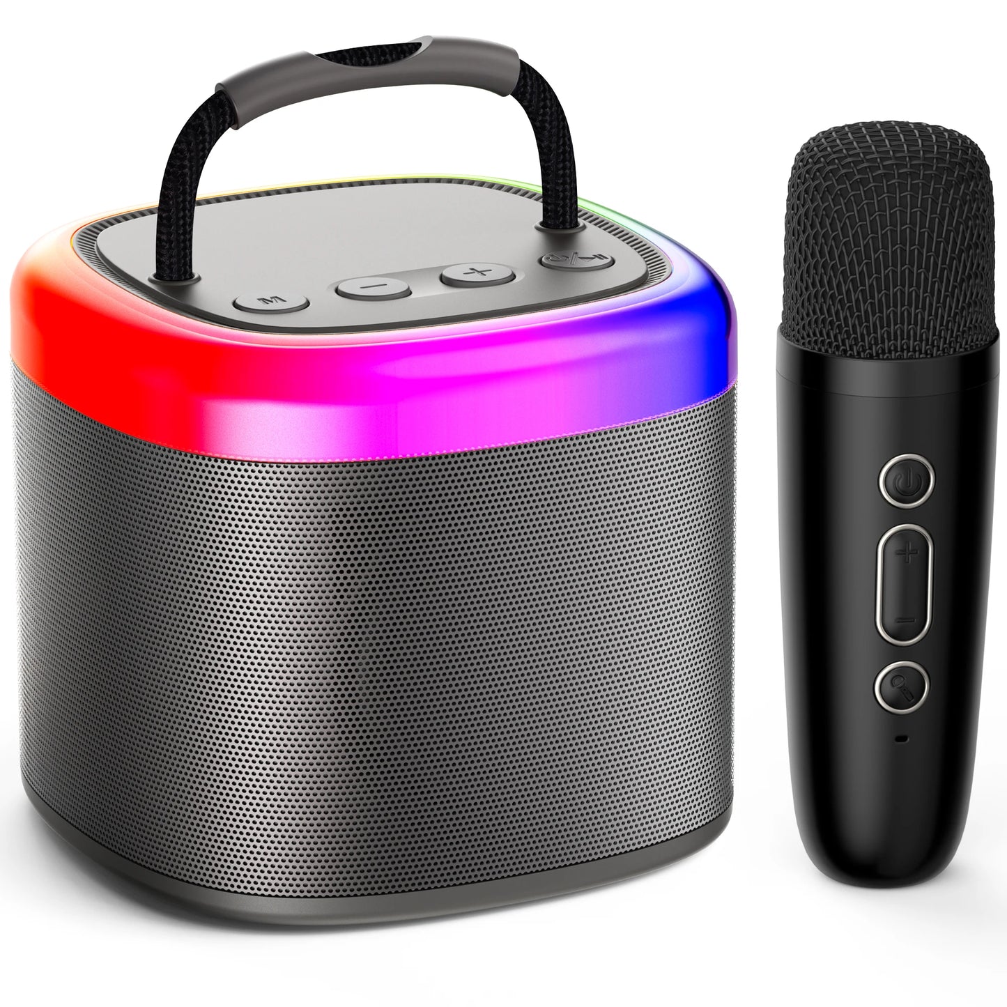 Mini Karaoke Machine，Portable Bluetooth Speaker with 2 Wireless Microphones,Birthday Gifts Suitable for Girls Aged 4 to 12