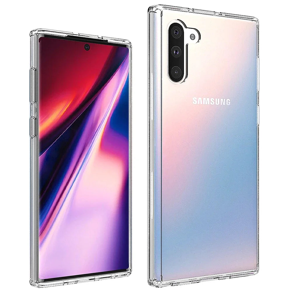 Soft TPU Frame + Transparent Hard PC Back Cover Shockproof Crystal Clear Phone Case For Samsung Galaxy Note 10 Pro Note10 Plus