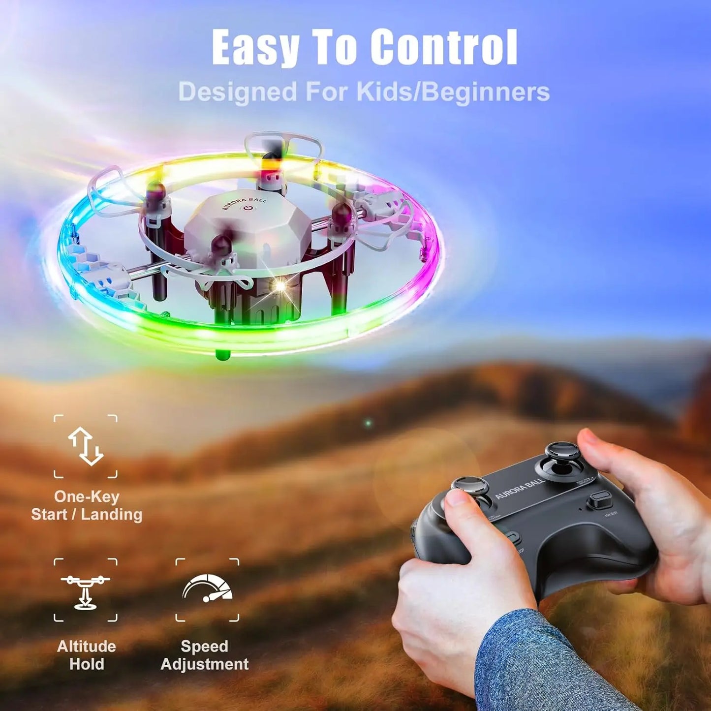 Mini RC Drone for Kids with LED Lights, 360 Flip, and Altitude Hold - Ideal Gift for Ages 8-12