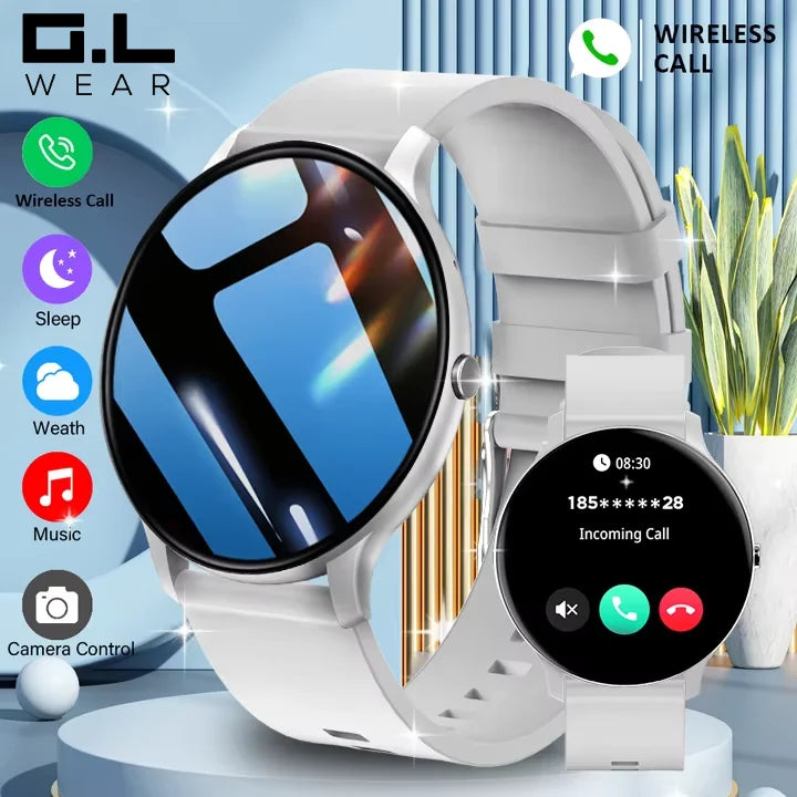 G.L Wear 2025 Women's Smartwatch Bluetooth Talk 1.46 Touch Screen Men's Smartwatch Health Monitoring IP68 Waterproof Fitness