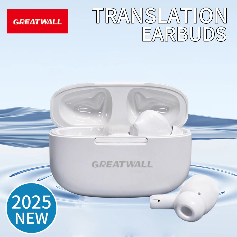 GREATWALL AI Translation Earphones, Classic Design In Ear Touch Wireless Earphones Music Game Sports Earphones Extra Long Batter