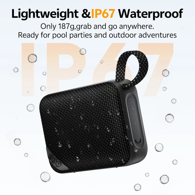 QCY SP2 Mini Speaker Wireless Bluetooth 5.3 Ambient Light Deep Bass HIFI TWS Stereo Sound Box IP67 Waterproof 17Hrs Subwoofer