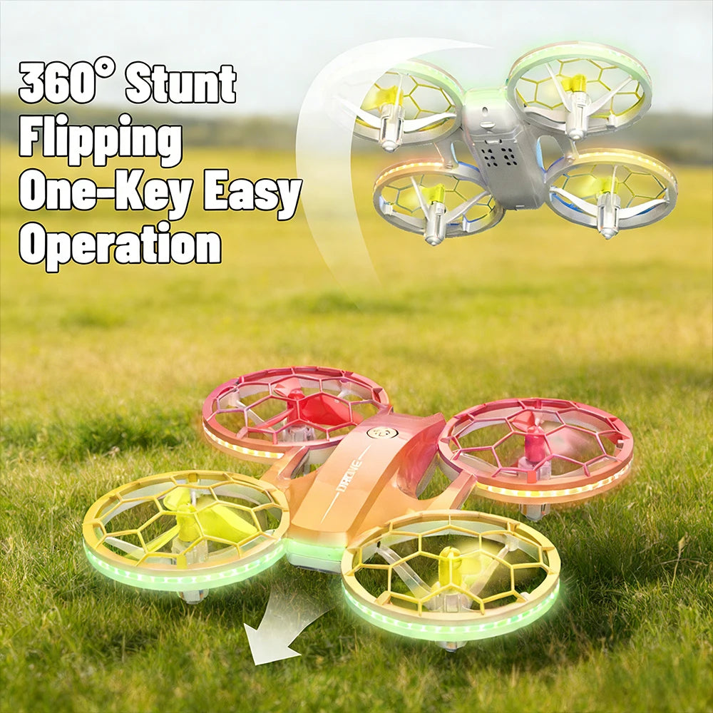 One Key Takeoff Landing RC Drone 2.4G Anti-Drop Mini Racing Quadcopter with Colorful LED Lights Kids Flying Gift Toy 2026 New