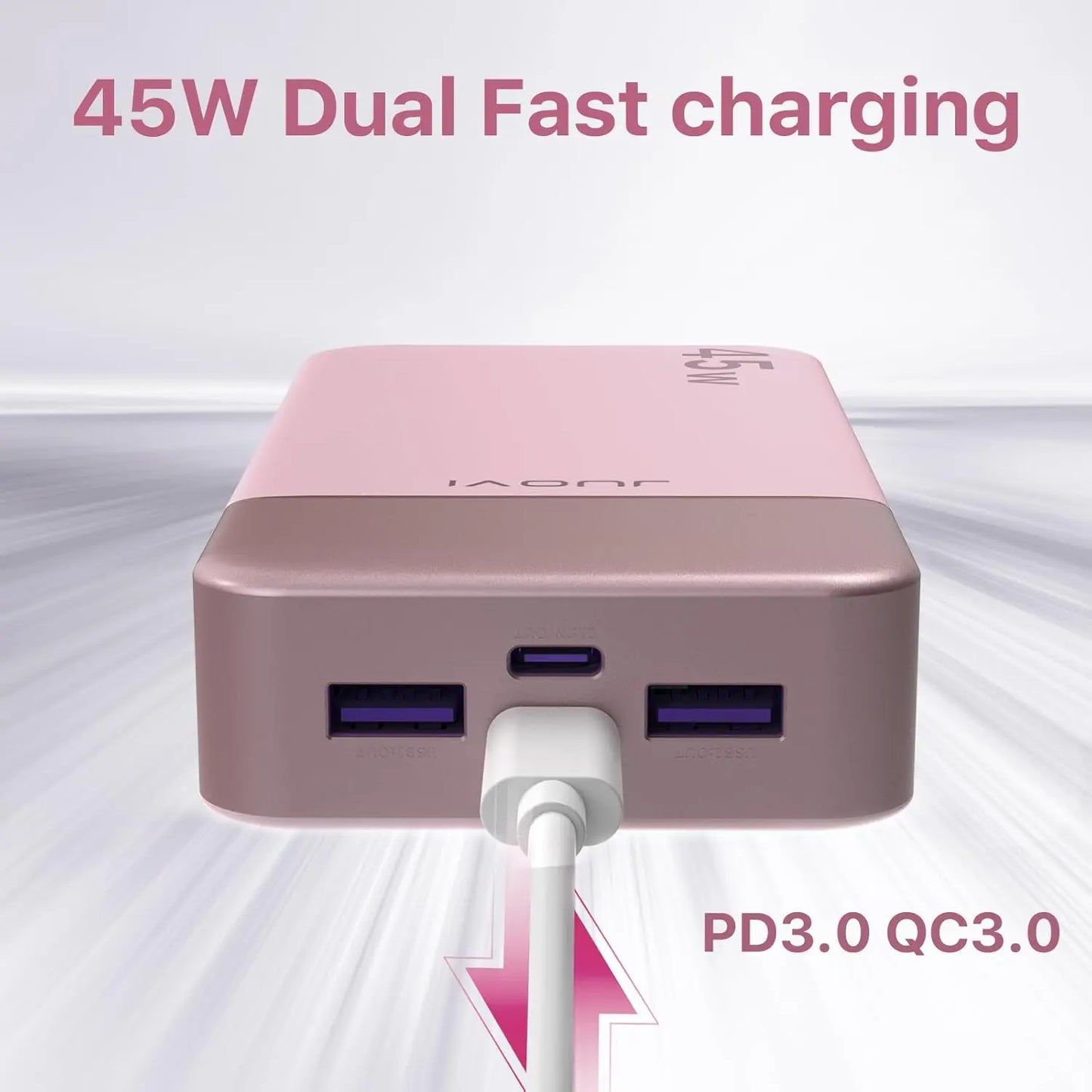 JUOVI 20000mah Power Bank 45W Fast Charging Battery Pack with LED Display for iPhone Android Laptop etc