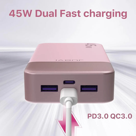 JUOVI 20000mah Power Bank 45W Fast Charging Battery Pack with LED Display for iPhone Android Laptop etc