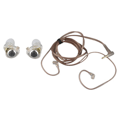 Comfortable In-Ear Stage Monitor Headphone Dual Magnetic Dynamic Unit Earphone Shock Bass Earbuds with 0.75mm Detachable Cable