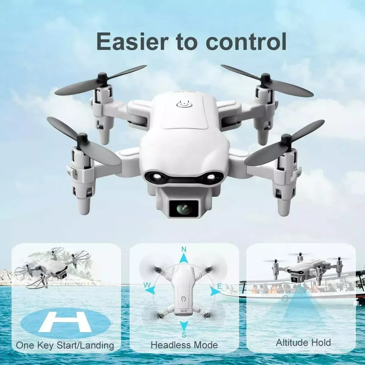 V9 Mini Drone For Kids Adults 720P HD FPV Camera, Foldable RC Quadcopter For Boys Girls With Altitude Hold, Headless Mode