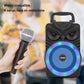 HiFi Stereo Subwoofer Bluetooth-Compatible FM Radio Aux Karaoke Handheld Sound Subwoofer RGB Light Portable Wireless Loudspeaker