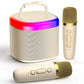 Mini Karaoke Machine，Portable Bluetooth Speaker with 2 Wireless Microphones,Birthday Gifts Suitable for Girls Aged 4 to 12