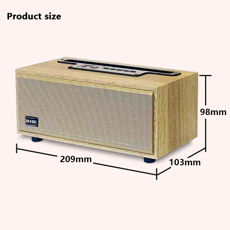 Multifunctional Wooden Bluetooth Speaker TWS Wireless Subwoofer Remote Sound System Portable Home Theater caixa de som FM Radio